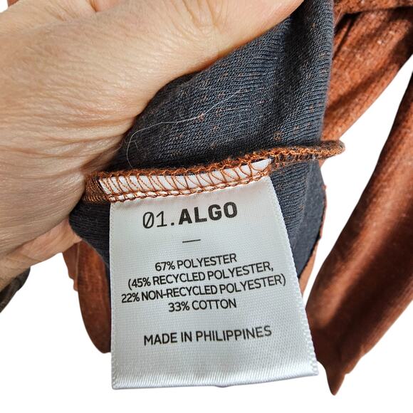 01 Algo Performance Shirt Long Sleeve T Shirt Men M Orange Athletic T Shirt Mens - Picture 7 of 8